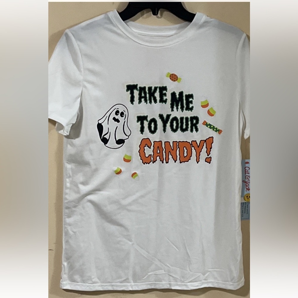 Cat & Jack Kids Size  XL(14),M(8) Halloween Short Sleeve Shirt New w/ Tags!..@65